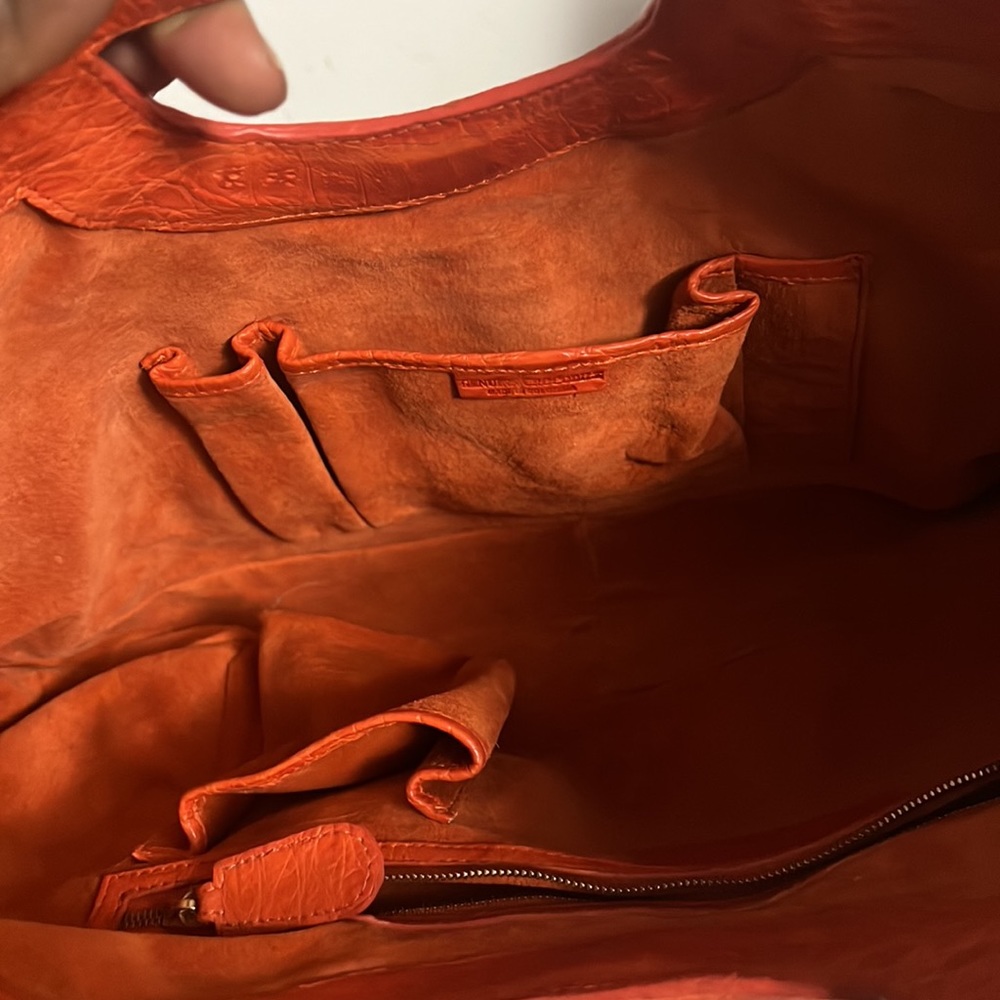 Nancy Gonzales beautiful burnt orange genuine leather clutch. They’re back!!!! - Picture 8 of 12